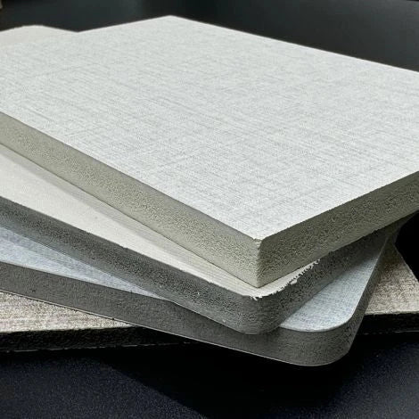 Tấm tường vải chống thấm WPC than tre carbon dùng trang trí tường nội thất có bề mặt hoa văn