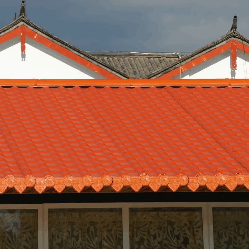 Ngói Tây Ban Nha nhựa tổng hợp ASA chất lượng tốt kiểu Ấn Độ, tấm UPVC cho lợp mái nhà ở